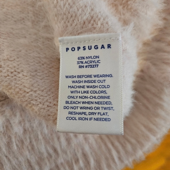 Popsugar Pink Fuzzy Mockneck Sweater Size Small  Valentine's Day - Picture 4 of 6